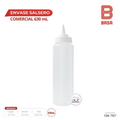 ENVASE SALSERO COMERCIAL 630 ML / 21 OZ