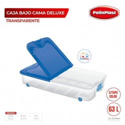 CAJA BAJO CAMA DELUXE TRANSPARENTE C/TAPA COLOR