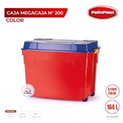 CAJA MEGACAJA N° 200 COLOR C/RUEDA C/TAPA COLOR