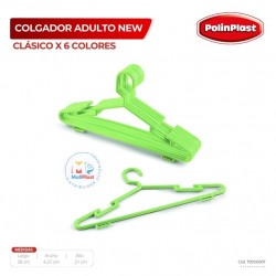 COLGADOR ADULTO NEW CLASICO X 6 COLORES