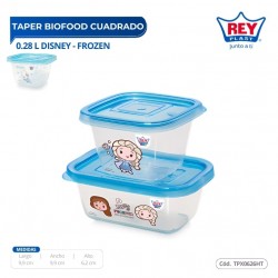 TAPER BIOFOOD CUADRADO 0.28 L DISNEY - FROZEN