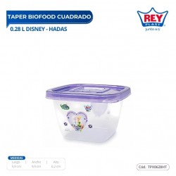 TAPER BIOFOOD CUADRADO 0.28 L DISNEY - HADAS