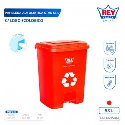 PAPELERA AUTOMATICA STAR 53 L C/ LOGO ECOLOGICO