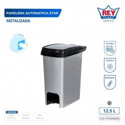 PAPELERA AUTOMATICA STAR METALIZADA